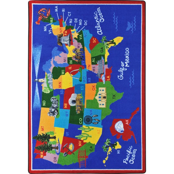 Joycarpets 1886C Rectangular America The Beautiful Rug - 5 Ft. 4 in. x 7 Ft. 8 in.