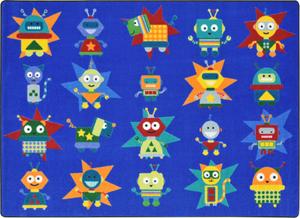 Joycarpets 1876C Rectangular Robot Invasion Rug - 5 Ft. 4 in. x 7 Ft. 8 in.