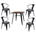 Buffalo BSSET31 AmeriHome Loft Glossy Black Dining Set with Wood Tops, 5 Piece Buffalo BSSET31 AmeriHome Loft Glossy Black Dining Set with Wood Tops, 5 Piece