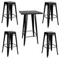 Buffalo BSSET34 AmeriHome Loft Glossy Black Metal Pub Set, 5 Piece Buffalo BSSET34 AmeriHome Loft Glossy Black Metal Pub Set, 5 Piece