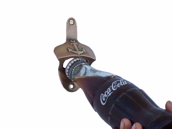 Picture of Handcrafted Model Ships MC-2101-AN 3 in. Wall Mounted Anchor Bottle Opener - Antique Brass
