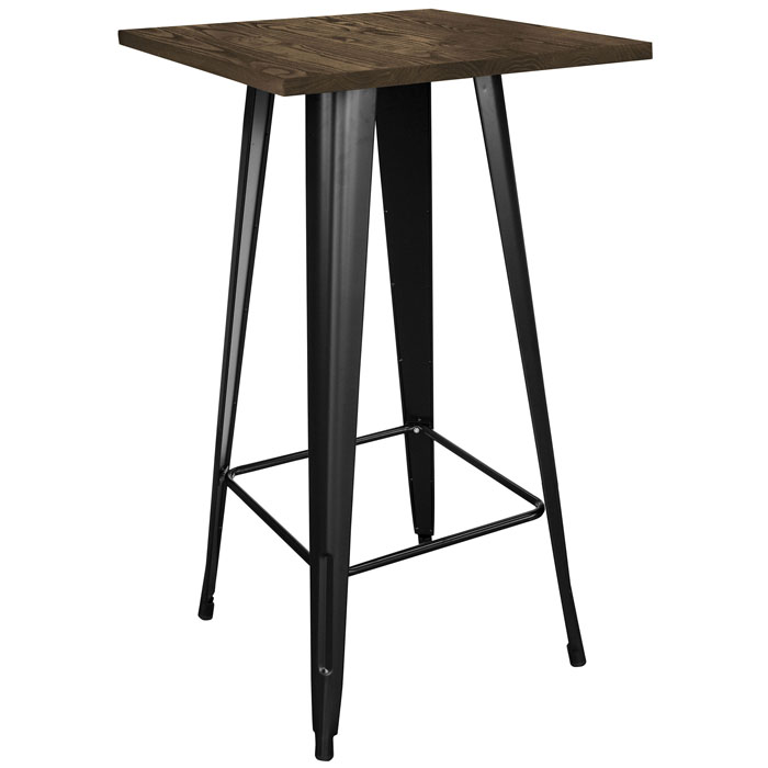 Picture of Buffalo PUBTBWT Loft Black Metal Pub Table with Wood Top
