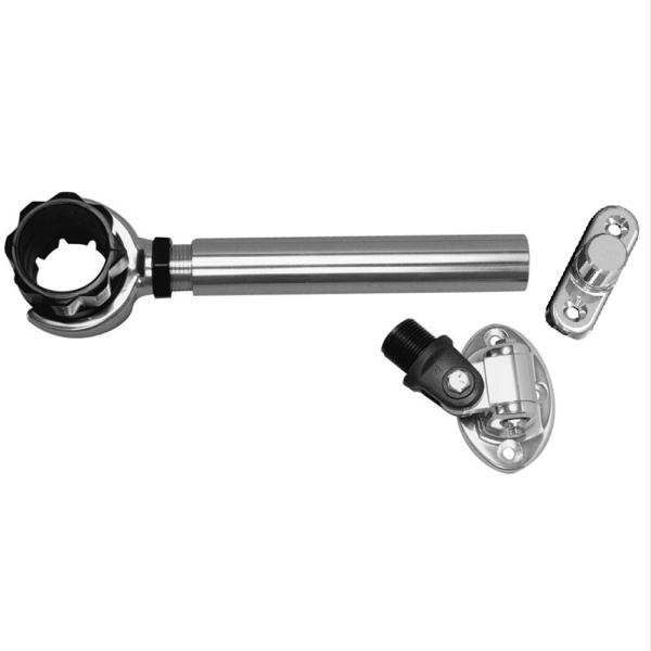 Threaded Antenna Support With 6 in. Pipe Mount- Oval 4-Way Base & 1.5 in. Collar