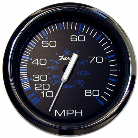 Picture of Faria Beede Instruments 33705 4 in. Black Stainless Steel Speedometer - 80MPH Mechanical