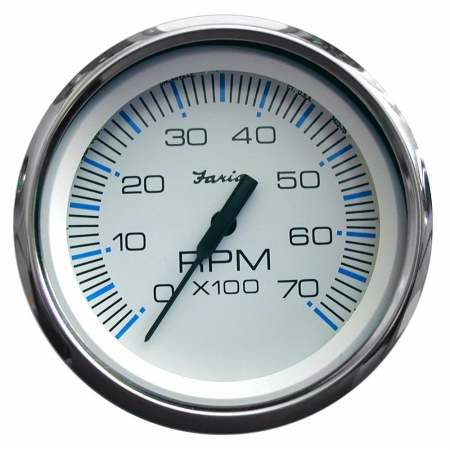 Picture of Faria Beede Instruments 33817 4 in. Chesapeake White Stainless Steel Tachometer - 7,000 RPM