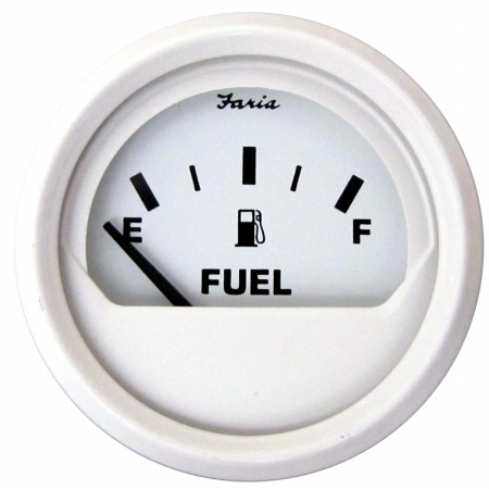 Picture of Faria Beede Instruments 13101 2 in. Dress White Fuel Level Gauge
