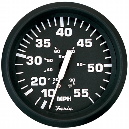 Picture of Faria Beede Instruments 32810 4 in. Euro Black Speedometer - 55MPH Mechanical