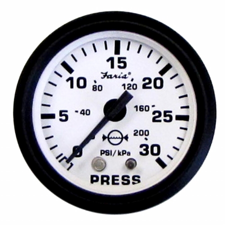 Picture of Faria Beede Instruments 12903 2 in. Euro White Water Pressure Gauge Kit - 30 PSI