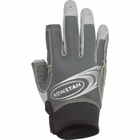 Ronstan RF4881L Sticky Race Gloves With 3 Full & 2 Cut Fingers - Grey - Large
