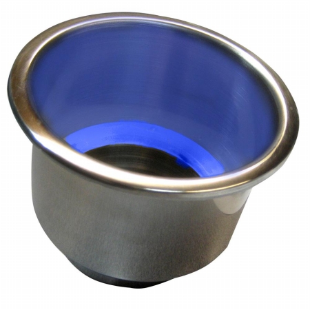 Picture of Whitecap S-3511BC Flush Mount Cup Holder With Blue Led Light - Stainless Steel