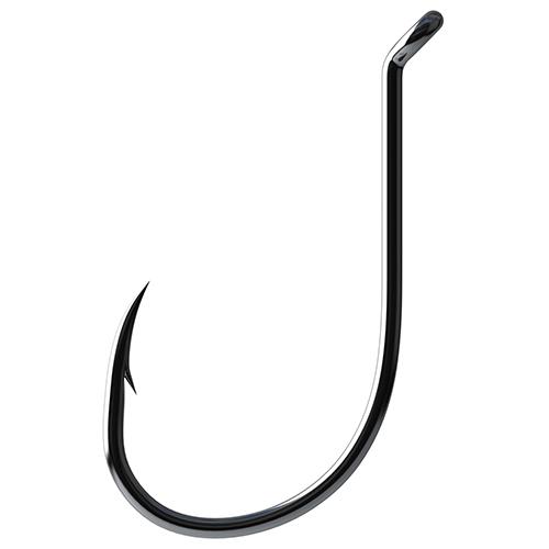 Lazer Octopus Long Shank Offset Up Eye Hook- Platinum Black - Size 1