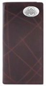 Picture of ZeppelinProducts OSU-IWT4-WRNK-BRW Ohio State Secretary Wrinkle Leather Wallet
