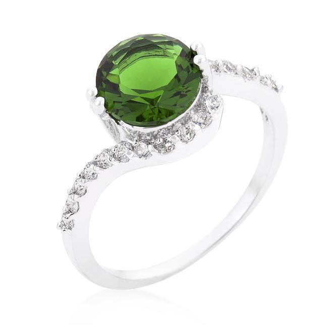 Green Swirlingengagement Ring, Size - 06