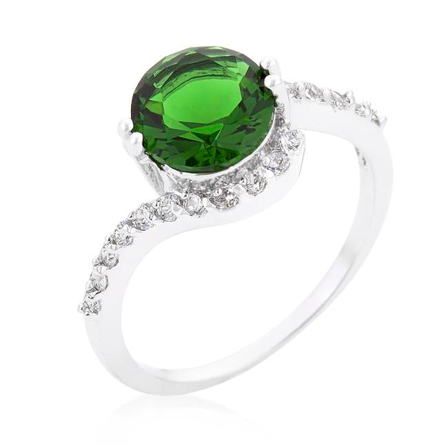 Green Swirlingengagement Ring, Size - 08