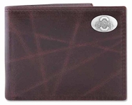 Picture of ZeppelinProducts OSU-IWT1-WRNK-BRW Ohio State Passcase Wrinkle Leather Wallet