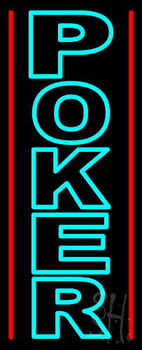 N105-14834- Clear Vertical Poker 1 Clear Backing Neon Sign 32 T x 13 W in.