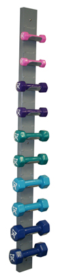 Cando Vinyl Coated Dumbbell - 10-Piece Set With Wall Rack