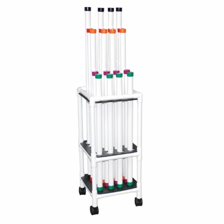 Picture of MJM International TRWB-20C Therapy Rehab Weighted Bars- Mobile Storage Cart Holds 20 Bars