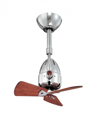 Diane Ceiling Fan Polished Chrome-Wood Blades