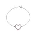 Fine Jewelry Vault UBBRS85529AG Pink CZ Heart Bracelet in Rhodium Plating 925 Sterling Silver with 7 in. Chain Fine Jewelry Vault UBBRS85529AG Pink CZ Heart Bracelet in Rhodium Plating 925 Sterling Silver with 7 in. Chain