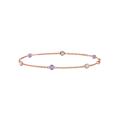 Fine Jewelry Vault UBBR14P3530DTZ Tanzanite and Diamond Bracelet 14K Rose Gold 0.75 CT TGW Fine Jewelry Vault UBBR14P3530DTZ Tanzanite and Diamond Bracelet 14K Rose Gold 0.75 CT TGW