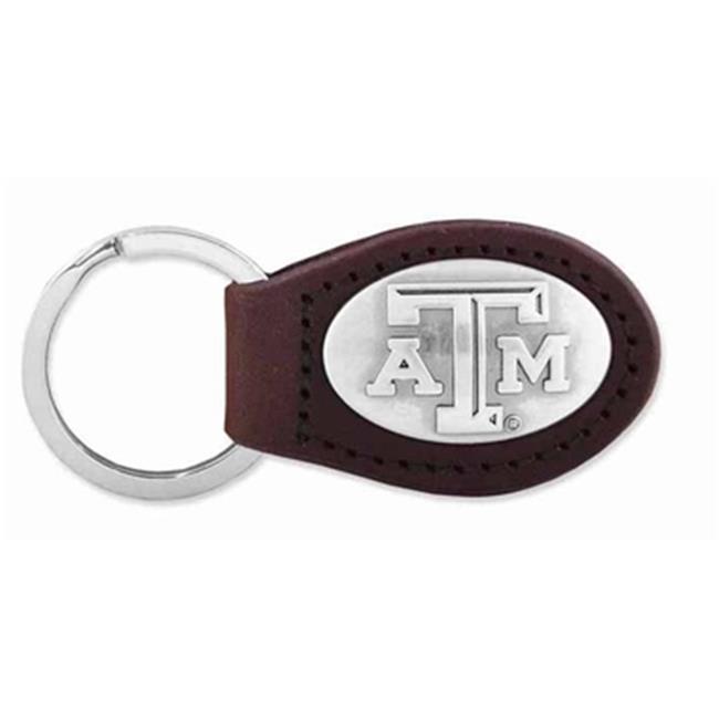 ZeppelinProducts TAM-KL6-BRW Texas A&M Leather Key Fob- Brown