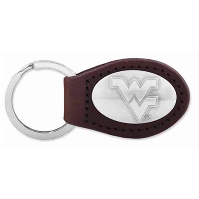 ZeppelinProducts WVU-KL6-BRW West Virginia Leather Key Fob- Brown