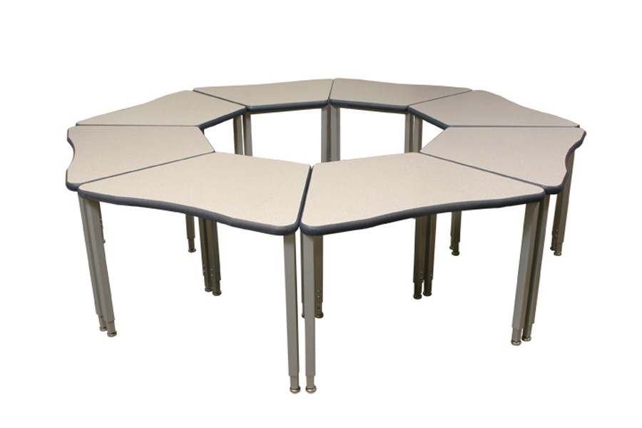 LOB7215-FX-94 Connect 8 desk, 4 Fusion Maple Laminate Top