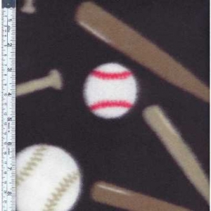 Picture of Textile Creations MFP-306-90 Sport Fleece&#44; Baseballs Black