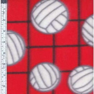 Picture of Textile Creations MFP-330-02 Sport Fleece&#44; Volleyballs Red