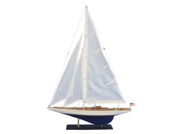 Wooden Enterprise Model Sailboat Decoration - 35 in.
