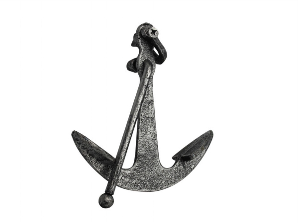 Picture of Handcrafted Model Ships K-1089-silver 5 in. Cast Iron Anchor Paperweight - Rustic Silver