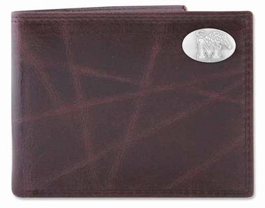 Picture of ZeppelinProducts MEM-IWT1-WRNK-BRW Memphis Passcase Wrinkle Leather Wallet