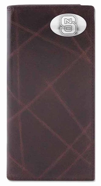 Picture of ZeppelinProducts NCS-IWT4-WRNK-BRW NC State Secretary Wrinkle Leather Wallet