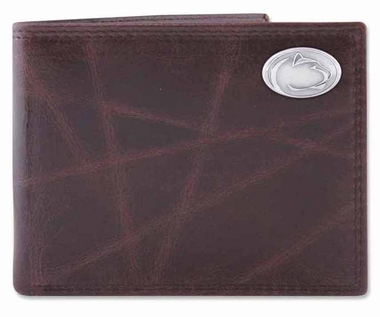 Picture of ZeppelinProducts PSU-IWT1-WRNK-BRW Penn State Passcase Wrinkle Leather Wallet