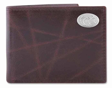 Picture of ZeppelinProducts SMS-IWT1-WRNK-BRW Southern Miss Passcase Wrinkle Leather Wallet