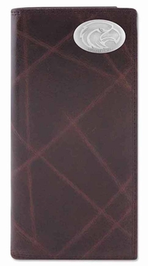 Picture of ZeppelinProducts SMS-IWT4-WRNK-BRW Southern Miss Secretary Wrinkle Leather Wallet
