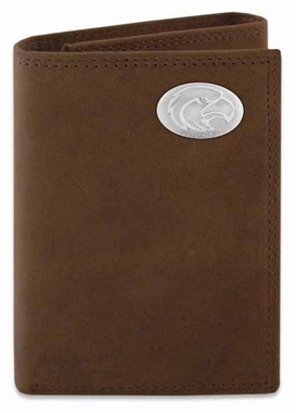 Picture of ZeppelinProducts SMS-IWT2-CRZH-LBR Southern Miss Trifold Crazyhorse Leather Wallet