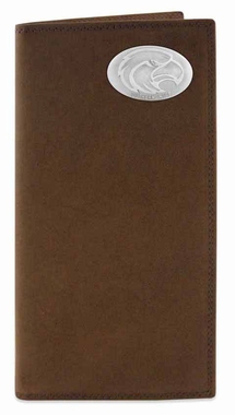 Picture of ZeppelinProducts SMS-IWT4-CRZH-LBR Southern Miss Secretary Crazyhorse Leather Wallet