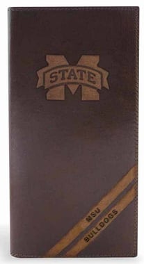 Picture of ZeppelinProducts MSSU-IWD4-BRW Mississippi State Secretary Debossed Leather Wallet
