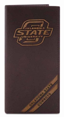 Picture of ZeppelinProducts OKS-IWD4-BRW Oklahoma State Secretary Debossed Leather Wallet
