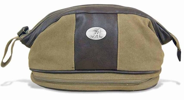 Picture of ZeppelinProducts UAL-BTX1-KHK Alabama Toiletry Bag Waxed Canvas- 12 x 7 x 7