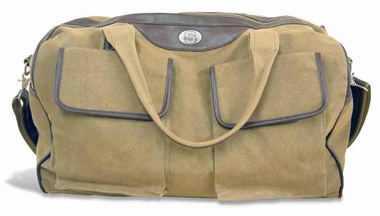 Picture of ZeppelinProducts NCS-BWX1-KHK NC State Duffel Bag Waxed Canvas- 21 x 15 x 12