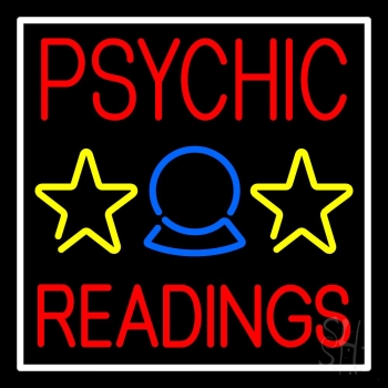 Picture of The Sign Store N105-11483- Clear Blue Psychic Readings Clear Backing Neon Sign 24 T x 24 W in.