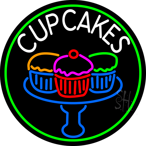 Picture of The Sign Store N105-13210- Clear Cupcakes Clear Backing Neon Sign 26 T x 26 W in.