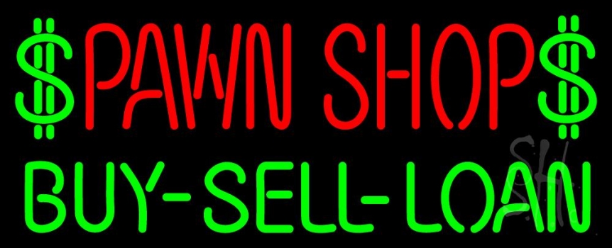 Picture of The Sign Store N105-2408- Clear Pawn Shop Buy Sell Loan Clear Backing Neon Sign 13 T x 32 W in.