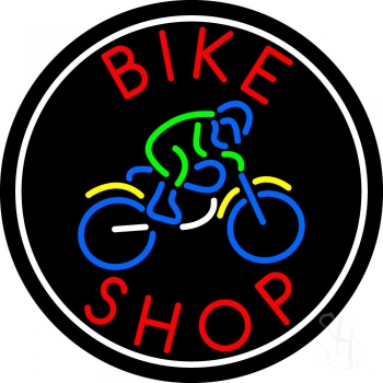 Picture of The Sign Store N105-6642- Clear Red Bike Shop With Logo Clear Backing Neon Sign 26 T x 26 W in.