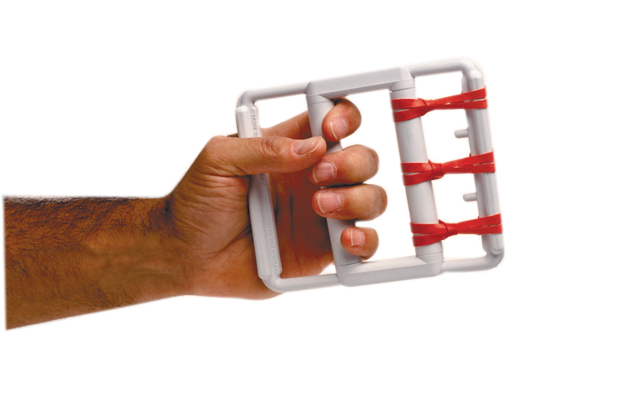 CanDo rubber-band hand exerciser with 5 Red Bands
