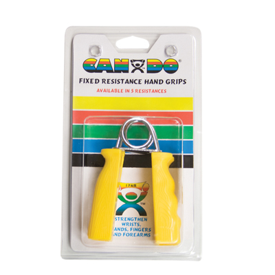 CanDo Fixed ErgoGrip Hand Exerciser, Yellow, X-Easy, 3 lb. Resistance, 1 Pair
