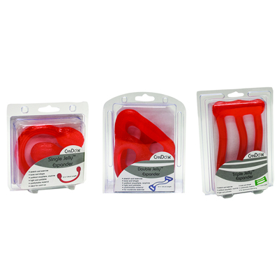 10-1562 Cando Jelly Expander Single- Double and Triple Exerciser Kit- Red - Light